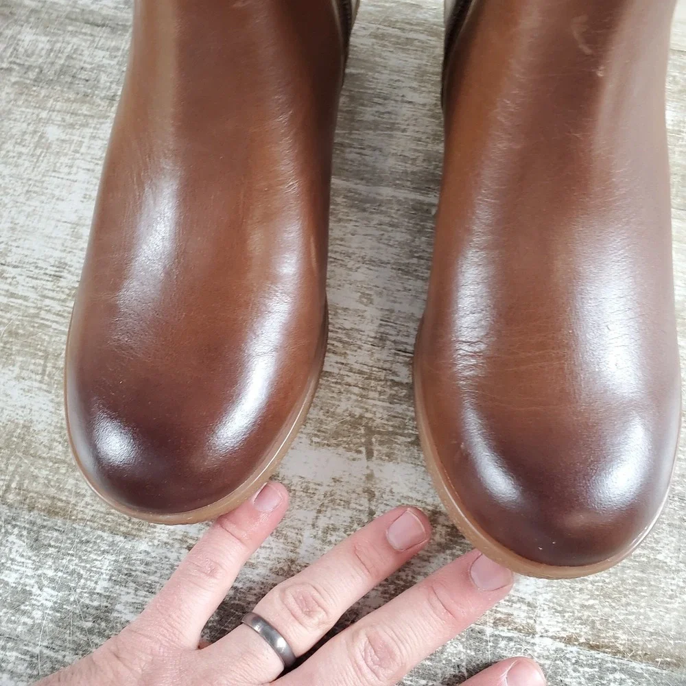 Dansko Daisie Waterproof Tumbled Women Boots Sz 5.5 - 6 Brown Leather Side Zip
